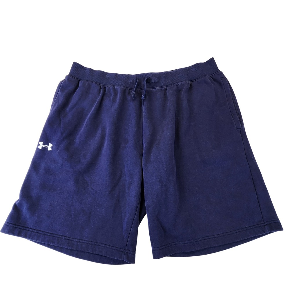 Under Armour Mens 3XL Navy Blue Rival Fleece Shorts Loose Fit Athletic